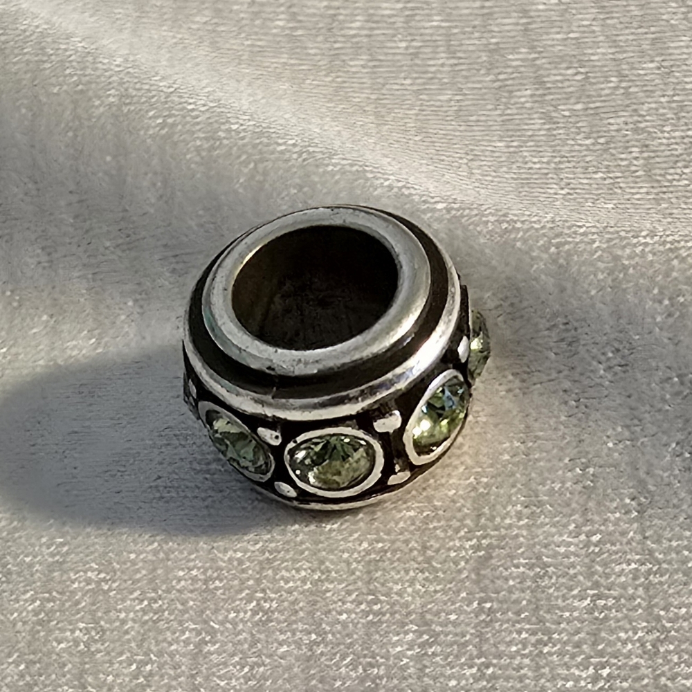 Brighton Silver Charm with Green Peridot Accents